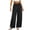 Black, variant on Corduroy Pants Women Elastic Waist Straight Leg Pants Ribbed Button Long Trousers Lightweight Pant with Pockets