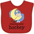 thumbnail image 3 of Inktastic Dreaming About Hockey Boys or Girls Baby Bib, 3 of 4