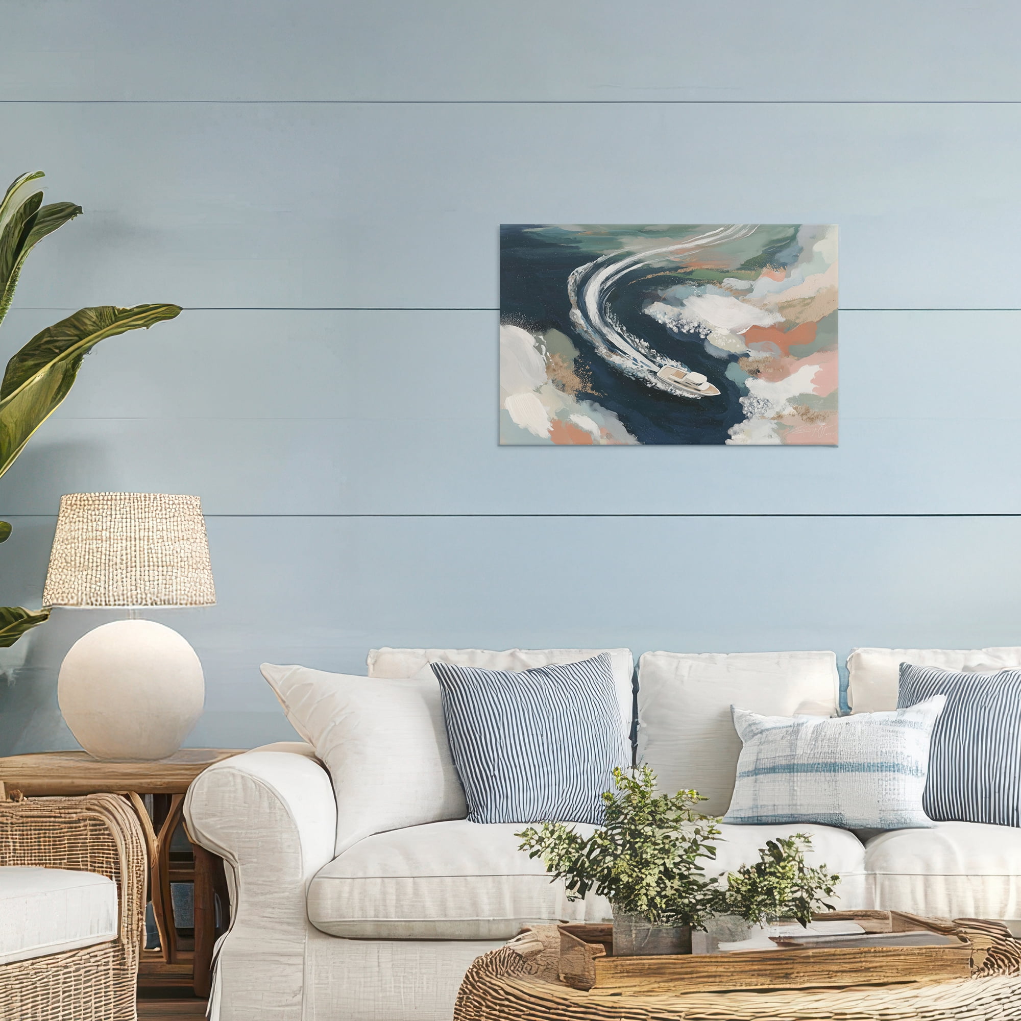 Stupell Industries Boat Wake From Above Canvas Wall Art, design by Chromatic Storm Studio