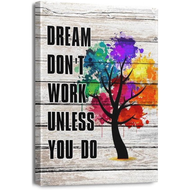 Motivational Wall Art Canvas Print Wall Decor Framed Inspirational Quotes Wall Art Workout