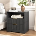 thumbnail image 2 of Nightstand with 2 Drawers,Smart Nightstand Bedside Tables with Night Light,Modern End Table for Bedroom,Living Room,Black, 2 of 8