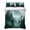 Blue, Teal, White, variant on Quilts Full Size Bedding Set, Black Forest Lightweight Quilted Comforter, Nature Foggy Mountain Pine Tree Soft Reversible Bedspread Coverlet with Pillow Covers for All Season, 78" x 90"