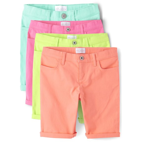 Pantalones cortos sólidos de The Children's Place, pack de 4, talla 8