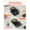 thumbnail image 4 of KFFKFF 2 Burner Built-in Electric Cooktop, 3500W Electric Ranges with 12 Heat Levels, Glass Top, Automatic Power-Off, Regulated by Knobs, 4 of 9