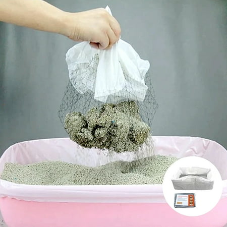 QUTETN Large/Small Mesh Cat Litters Liners Bag Easy Cleaning Cat Litters Poop Tool For Cat Litters Box