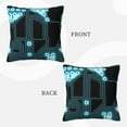 thumbnail image 3 of ZICANCN Blue Futuristic Technology Decorative Throw Pillow Covers, Bed Couch Sofa Decorative Knit Pillow Covers for Living Room Farmhouse 20"x20", 3 of 8
