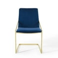 thumbnail image 6 of Modway Pitch Dining Armchair Performance Velvet Set of 2 in Gold Navy, 6 of 7