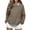 Coffee, variant on Womens Denim Collar Patchwork Sweater Kangaroo Pocket Casual Pullover Top
