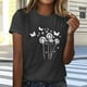 thumbnail image 2 of Tops de Manga Corta de Algodón para Mujeres, Moda Impresa Cuello Redondo Blusa Casual para el Hogar Y el Uso Diario, 2 of 4