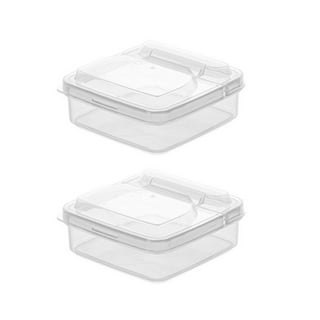 Typutomi 2 Pack Sliced Cheese Container for Fridge, Clear Plastic Butter Block Cheese Slice Storage Box with Flip Lid for Refrigerator Food Vegetable