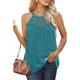 thumbnail image 5 of Chaleco plisado de empalme con estampado de encaje para mujer, camiseta sin mangas con hombros descubiertos para mujer, Tops informales holgados sólidos, ropa de calle 2023, 5 of 5