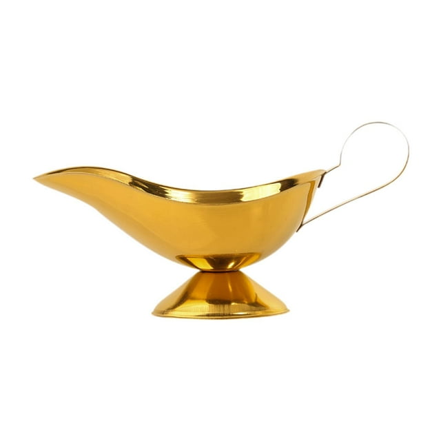 Servicio de de acero inoxidable ensalada de bote de bote jugo decoración de plato de decoración de bote jarra para carne de res bbq 14.5x8cm