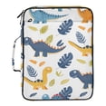 thumbnail image 2 of Haosy Accordion File Organizer Zipper Binder 500 Sheet 6-Tab Expanding File Folder Multi-Pocket 1.2 Inch 3 Ring Cartoon Dinosaur and Leaf, 2 of 7