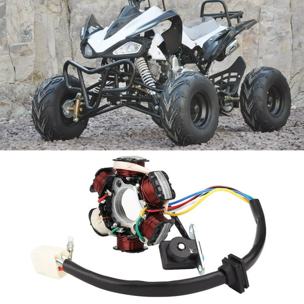 Bobina de Estator Magnético de 6 Bobinas y 5 cables, compatible con go kart atv de 50cc, 70cc, 90cc, 110cc, 125cc, metal, 83 mm de diámetro
