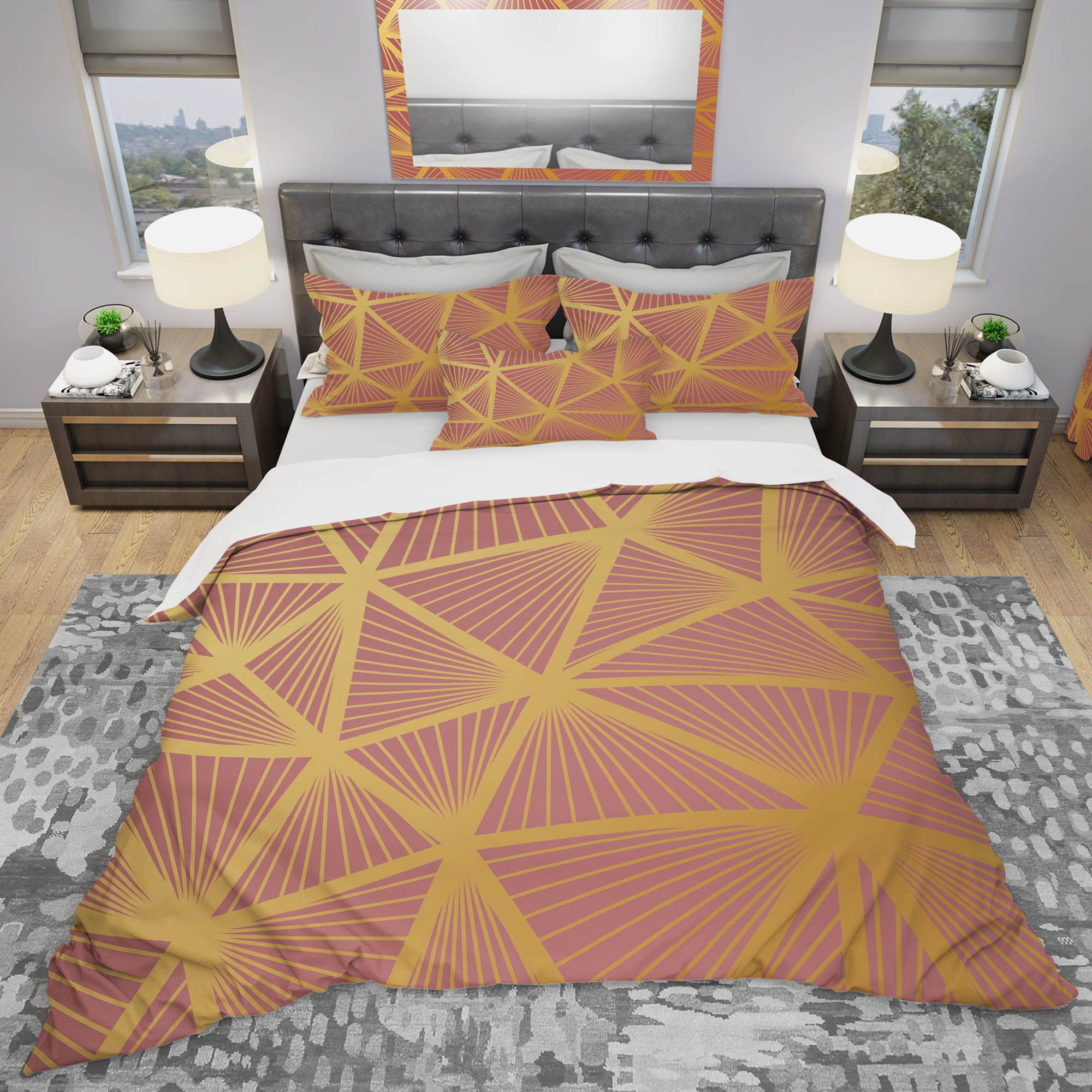 Designart 'Geometric Decorative Pattern' Modern Duvet Cover Set