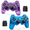 Transparent Blue + Transparent Purple, variant on RetroFam 2 Pack PS2 Controller Playstation 2 Wireless Controller, Black & Silver