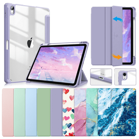 Slim Case for iPad Air 5th Generation 2022 10.9 Inch  Shockproof Cover with Transparent Back Shell Specification: Type: Folding Folio Case Material: Synthetic Leather Compatible Brand:For Apple Compatible Screen Size: 10.9 in Compatible Model: For iPad Air 4th Generation 10.9 Inch 2020 For iPad Air 5th Gen 10.9   2022 Features: Integrated Stand  With Pencil Holder  Magnetic  Smart Case Package Included: 1 x Folding Folio Case Attention: Exclusively designed for iPad Air 5th Generation 2022 (Model Number: A2588/A2589/A2591)  for iPad Air 4th Generation 2020 (A2072/A2316/A2324/A2325) 10.9 Inch Tablet. Not compatible with any other devices.