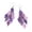 Purple, variant on 1 Pair Earrings Bridal Wedding Long Leaf Shape Dangle Earrings, Crystal Drop Earrings for Women