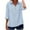 Style1-Light Blue linen shirt women, variant on Womens Linen Tops Boho 3/4 Sleeve Summer Shirts - Button Down Collared V Neck Casual Blouse Loose Fit Tunic Tops Loose Vacation Beach Plus Size Clothes Camisa Lino Mujer Red XXXL