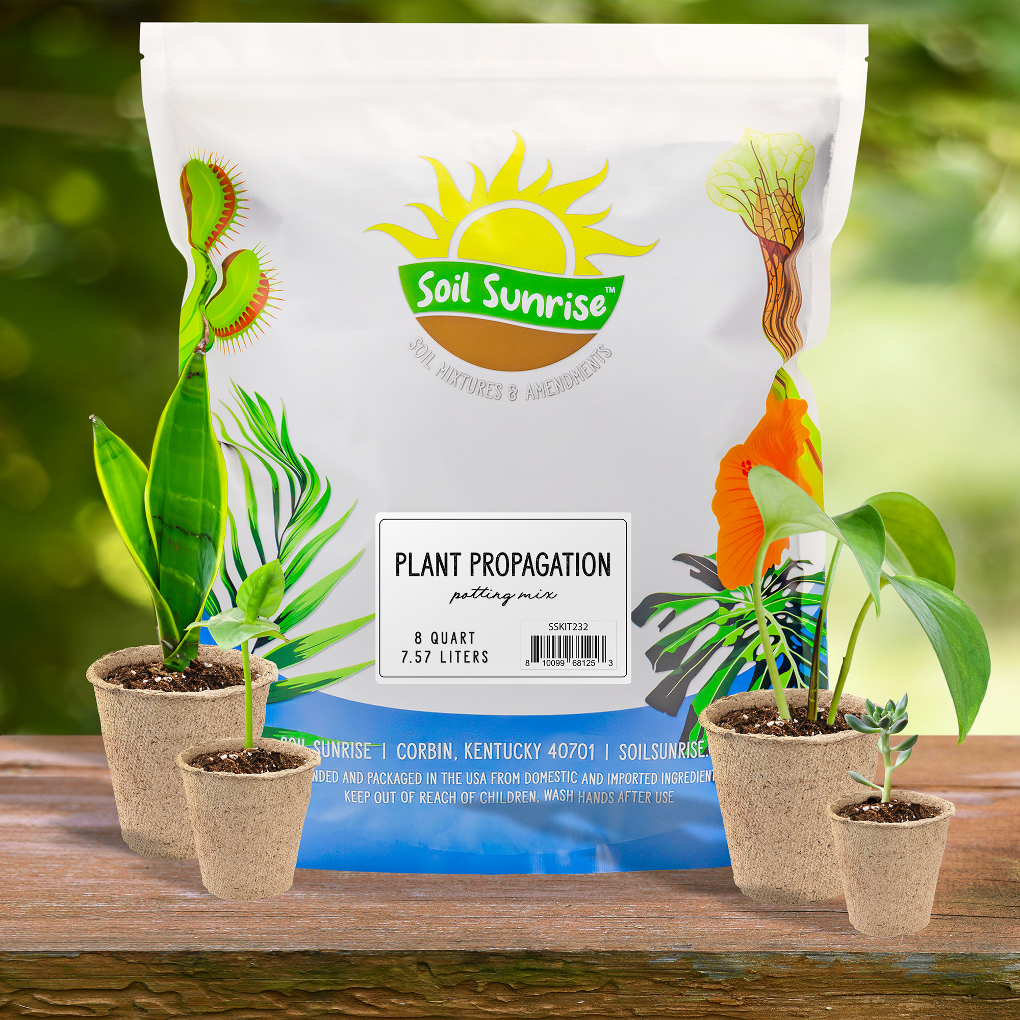 Soil Sunrise Plant Propagation Potting Mix (8 Quarts); Ideal Starter Mix for Rooting Plant Cuttings