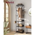 thumbnail image 2 of VASAGLE Freestanding Portable Closet, Clothes Rack with Shelves, Hanging Rail, and Hooks, Space-Saving Coat Stand, Steel Frame, for Clothing, Bags, Hats, Ink Black and Charcoal Gray, 2 of 6