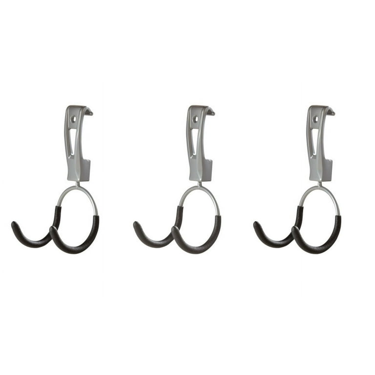 Rubbermaid Garage FastTrack Rail Compact Hook Bundle 3 Pack Satin Nickel
