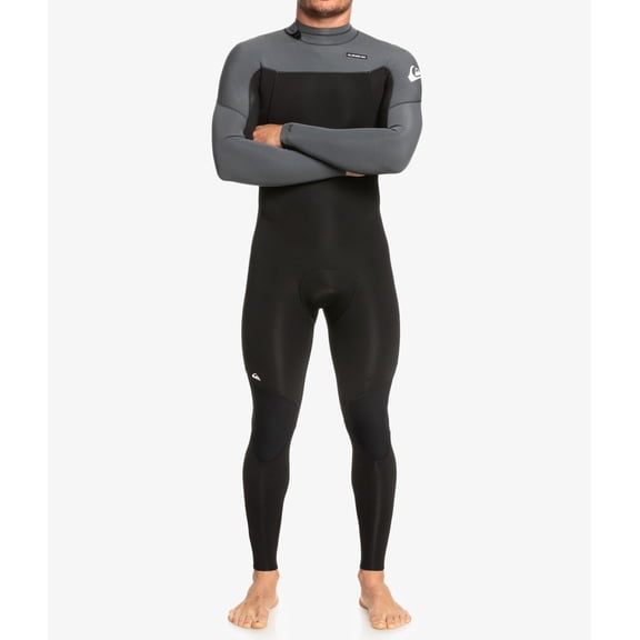 Quiksilver Men's Full Wetsuit 4/3mm Everyday Sessions GBS Back Zip Suit (Large Tall (LT), Black/Gun Metal)