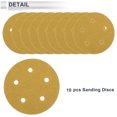 thumbnail image 4 of Discos de lijado universales de 10 Pcs, redondos de 5" con 5 agujeros, grano 60, papel de lija amarilla de óxido de aluminio, 4 of 6
