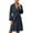 Navy, variant on Women Trench Coat Long Loose Jacket Classic Lapel Peacoat with Belt Navy M