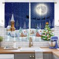 thumbnail image 5 of CUH Christmas Modern Topper Kitchen Curtains Semi Sheer Bedroom Decor Drapes Santa Tiers Cafe Short Panel Style-6 W:35"x H:39"*2 Panels, 5 of 6