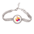 thumbnail image 1 of Cheered Football Player Bicycle Kick Tennis Chain Anklet Bracelet Diamond Jewelry, 1 of 3