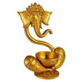 thumbnail image 3 of Brass World Ganesha Ganesh Diya Stand Incense Burner and Diya Jyoti Deepak Oil Lamp Diwali Gift Tealight Loban Holder Aarti Stand for Home Office Temple God Puja Gold Color 8.5 Inch, 3 of 5