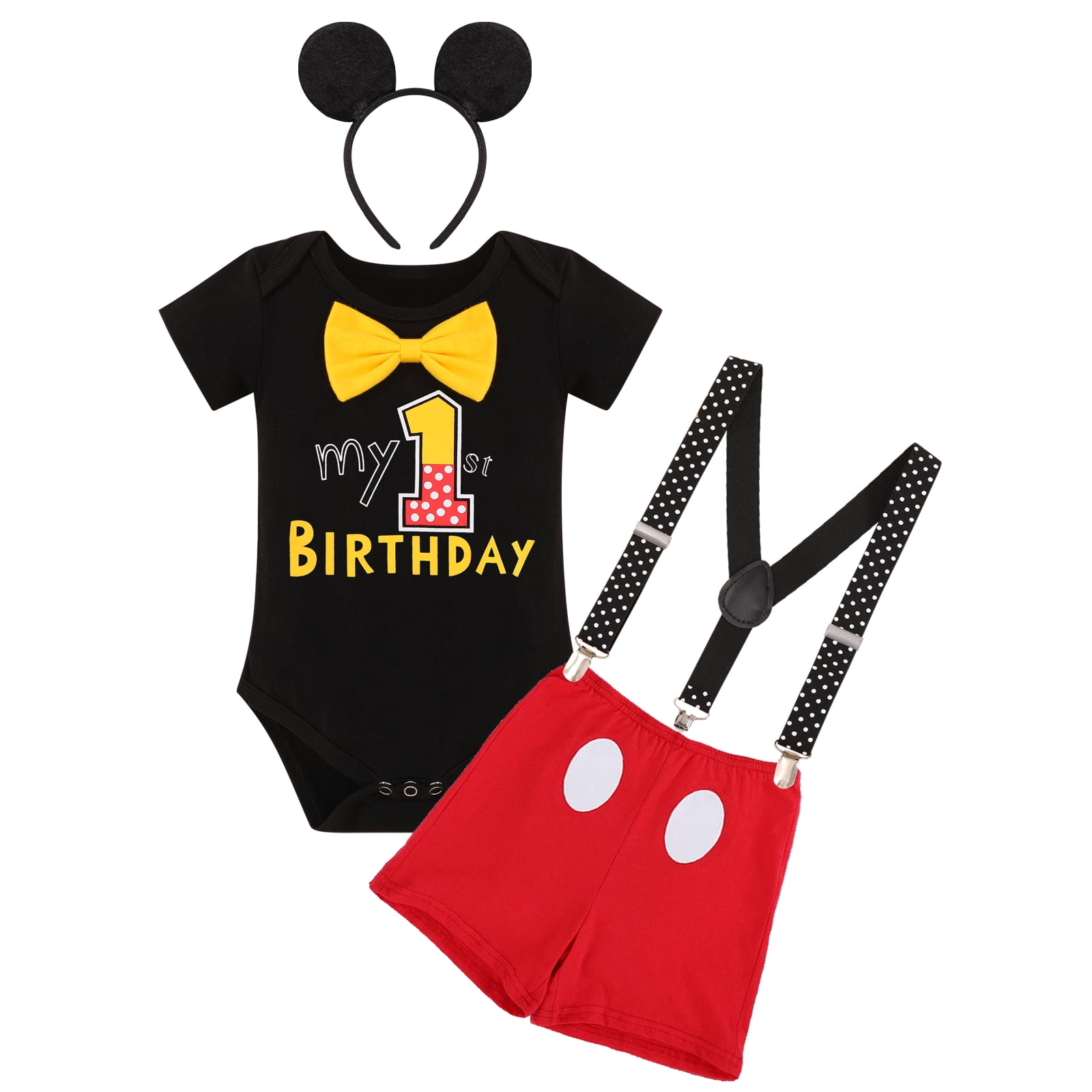 IMEKIS Baby Boy Mouse 1st Birthday Outfit Cake Smash Toddler Bowtie imekis-baby-boy-mouse-1st-birthday-outfit-cake-smash-toddler-bowtie
