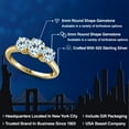 thumbnail image 2 of Gem Stone King 18K Yellow Gold Plated Silver Sky Blue Topaz Engagement Ring for Women | 2.40 Cttw | Round 6MM | Gemstone November Birthstone | Size 9, 2 of 6