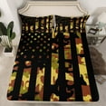 thumbnail image 2 of Erosebridal Brown Camouflage Sheet Set Twin, Tie Dye Camo Bedding Sets Twin Size, Retro US Flag Decor 3pcs, 2 of 7
