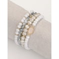 thumbnail image 2 of EOEMY Geometric Decor White Beaded Bracelet Women Bracelet Stackable Bracelet Crafted-Default, 2 of 3