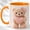 Orange, variant on Cute Teddy Bear Coffee Mug, Plush Bear Mug for Girls and Women, Kawaii Bear Holding Pink Heart Design, Sweet Gift for Her, Ceramic 11 Oz Cup