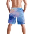 thumbnail image 3 of Dailycode Men's Quick Dry Swim Trunks Beach Shorts Casual Summer Board Shorts with Pockets, Azure Blue Marble, 3 of 8