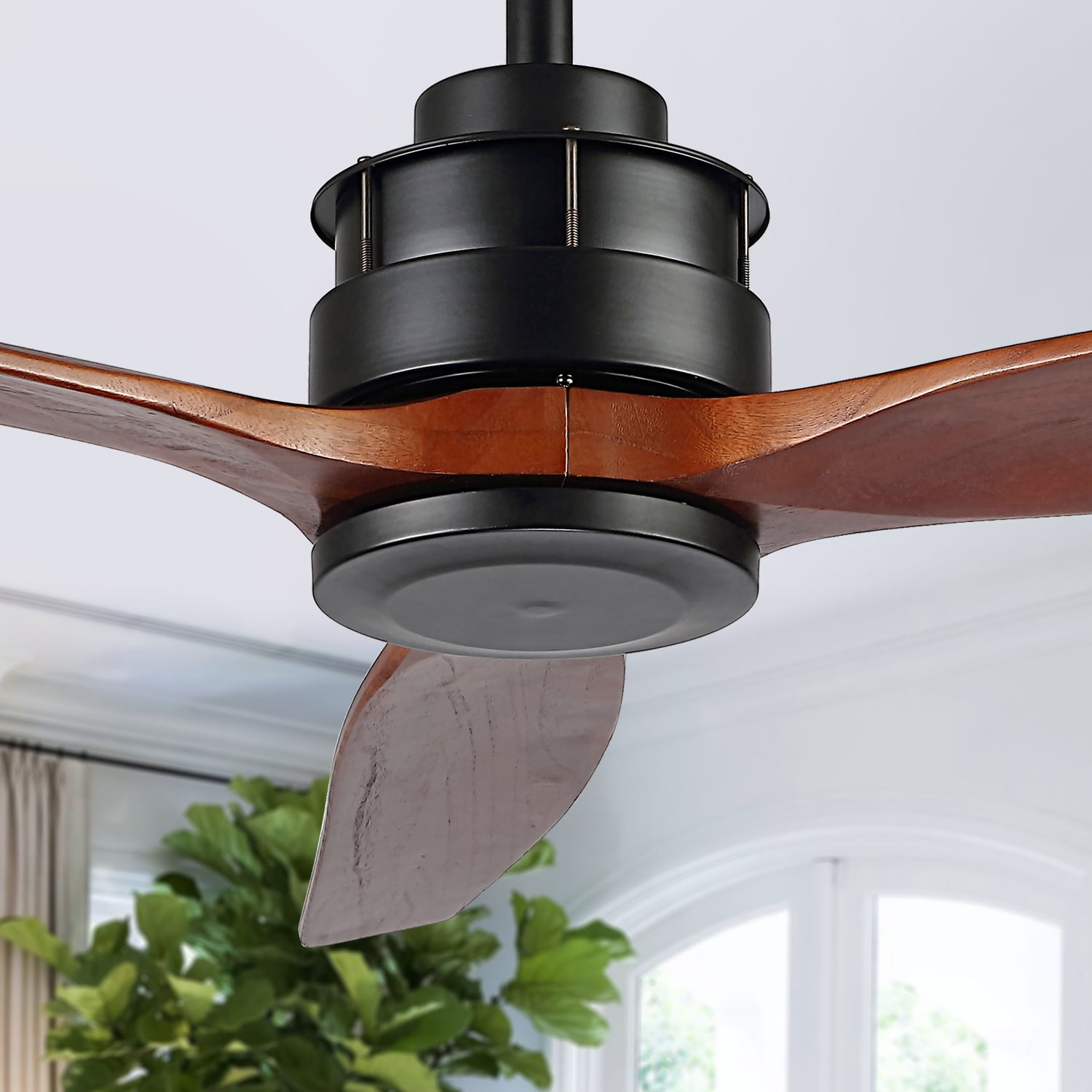 Safavieh Farla 52" Black Contemporary Ceiling Fan with Remote Control