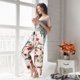 thumbnail image 5 of Balery Watercolor Floral With Butterflies Pantalones de pijama para mujer, pijamas ultraligeros, pantalones de estar por casa-Medium, 5 of 6