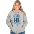 thumbnail image 4 of He Reigns Above Christian Jesus Faith Zip Up Hoodie Men's Women's Brisco Brands S, 4 of 6