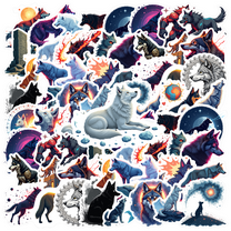 Cool Wolf Stickers, Waterproof Wolf Sticker for Water Bottle Laptop Phone Cases Planner Skateboard Luggage Helmet Party Favor Decor, Ideal for Adults Teens Teacher Rewards