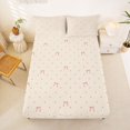 thumbnail image 5 of Manfei Cute Coquette Bow Bed Sheets,3D Cartoon Bowknot Print Full Size Sheets,4-Piece,1 Flat Sheet,1 Fitted Sheet and 2 Pillowcases, 5 of 6