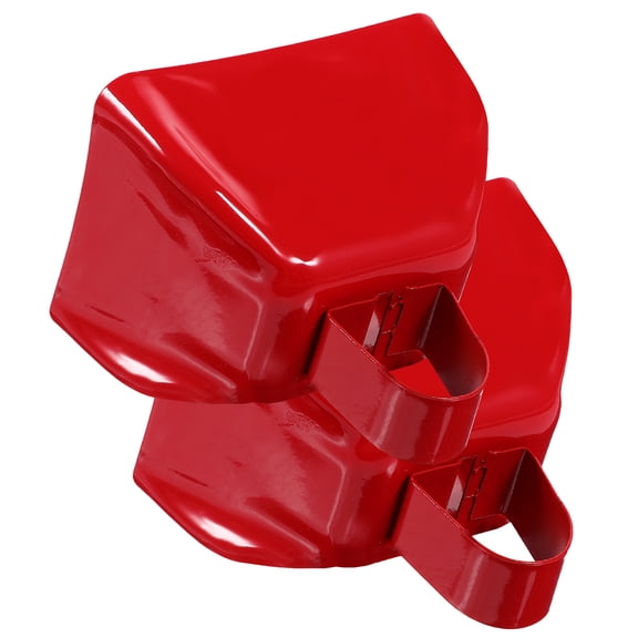 Worgeous 2 Pcs Livestock Hanging Pendants The Loud Cup Horn Cows Dinner Bells Red