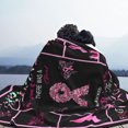 thumbnail image 3 of Bmisegm Caring For Breast Cancer Pink Ribbon Awareness Home Textile Flannel Blanket Heated Blanket G One Size, 3 of 9