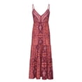 thumbnail image 4 of Fankiway Mode Femmes Été Casual Imprimer V-Cou Camis Sans Manches Veste Longue Robe Femmes Plage Sundresses Grande Taille Femmes Robes, 4 of 6