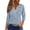 #02Blue, variant on Women V Neck 3/4 Sleeve Textured Floral Print Top Button Henley Casual Blouse Ladies Vintage Fashion Shirt White L