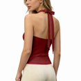 thumbnail image 5 of Endives Women's Halter Tanks Top Sleeveless Cut Out Crop Top Summer Slim Fit Backless Trendy Going Out Top Stretchy Clubwear Tank Tops for Women L, 5 of 5
