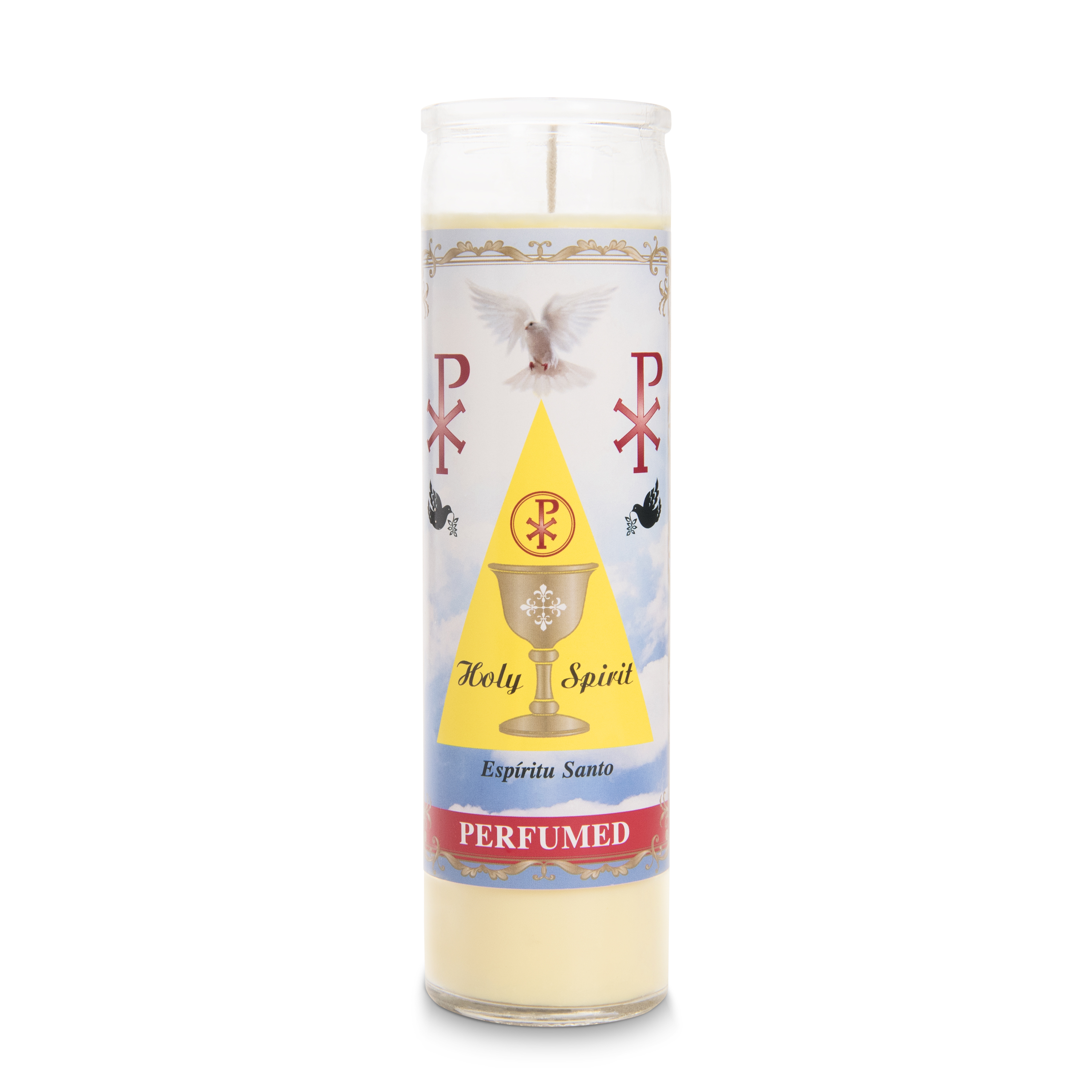 Scented Holy Spirit Candle, Religious Jar Candle, Yellow, 9.87 oz