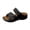 Black, variant on Women Round Toe PU Cutout Platform Sandals Padded Insole Slip On Beach Vacation Summer Casual Shoes